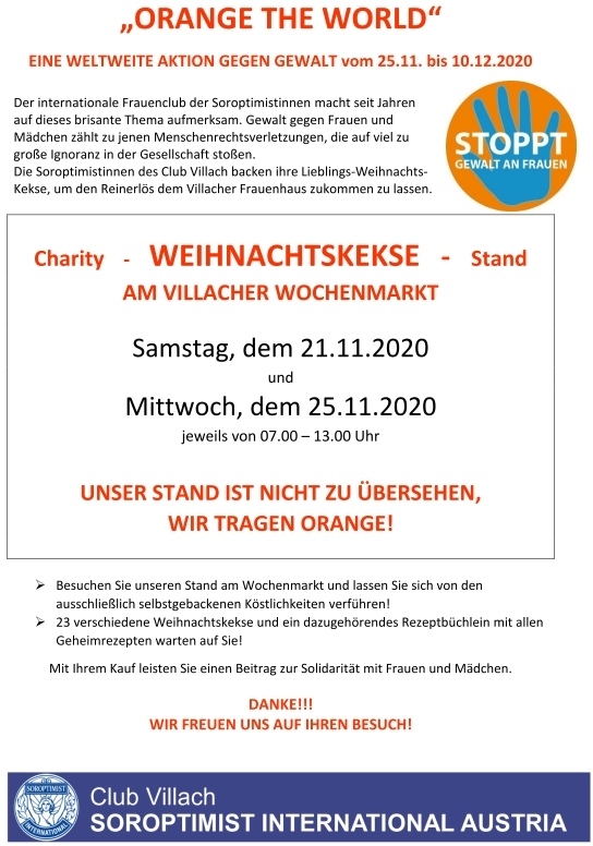 Charity-Weihnachtskekse-Stand am Villacher Wochenmarkt
